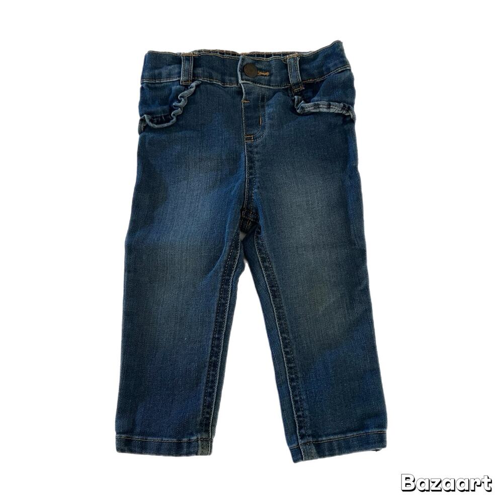 Garanimals Ruffle Detail Skinny Jeans Baby Girl Size 12M